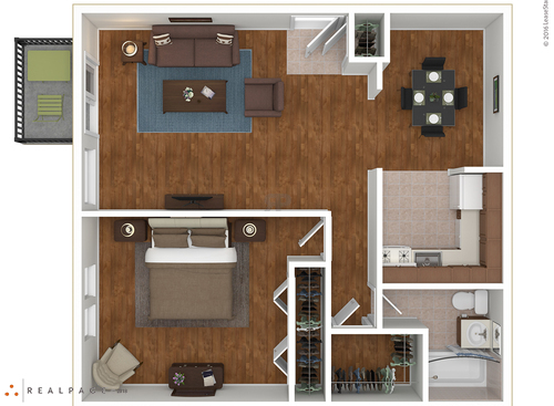 One Bedroom: Beds - 1: Baths - 1: SqFt Range - 710 to 710