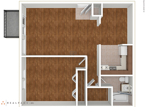 One Bedroom: Beds - 1: Baths - 1: SqFt Range - 710 to 710