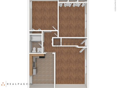 Large Two Bedroom One Bath: Beds - 2: Baths - 1: SqFt Range - 954 to 954