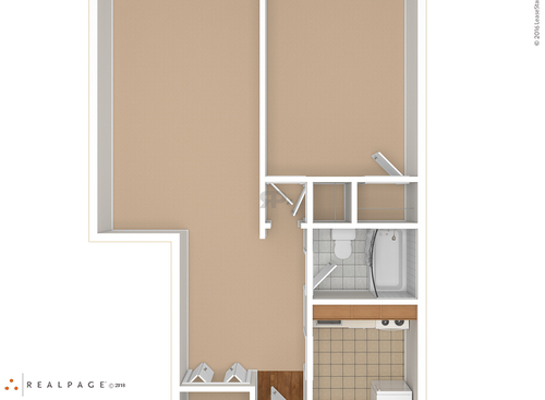 Junior One Bedroom One Bath A: Beds - 1: Baths - 1: SqFt Range - 638 to 638