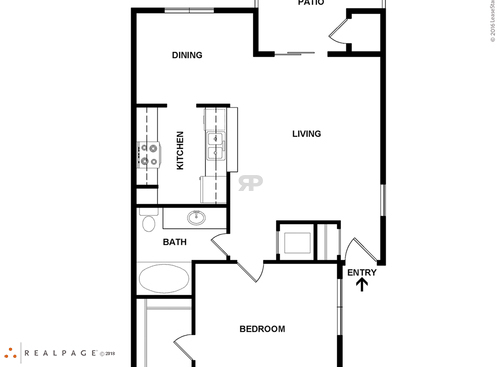 A Plan: Beds - 1: Baths - 1: SqFt Range - 720 to 720