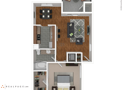 A Plan: Beds - 1: Baths - 1: SqFt Range - 720 to 720