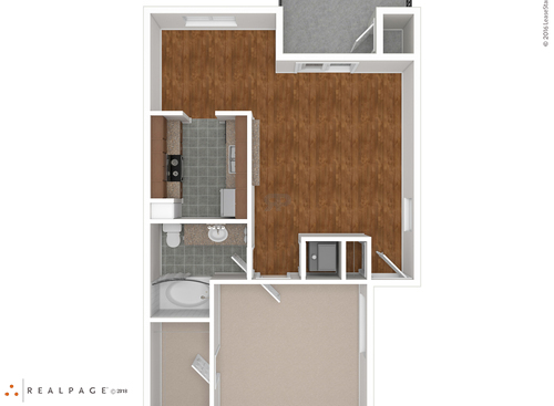 A Plan: Beds - 1: Baths - 1: SqFt Range - 720 to 720