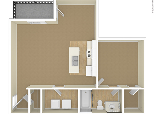 1 Bedroom: Beds - 1: Baths - 1: SqFt Range - 750 to 750