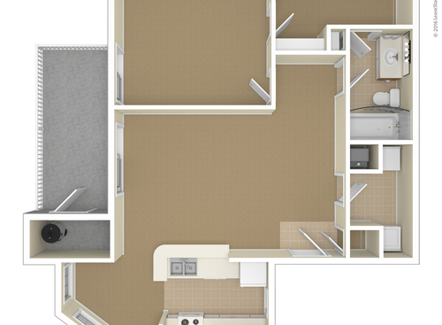 Caroline: Beds - 1: Baths - 1: SqFt Range - 783 to 783