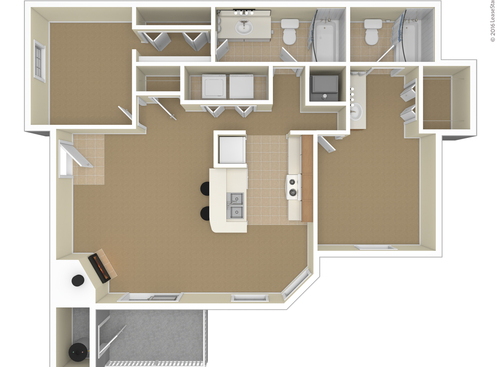 Duval: Beds - 2: Baths - 2: SqFt Range - 1040 to 1040