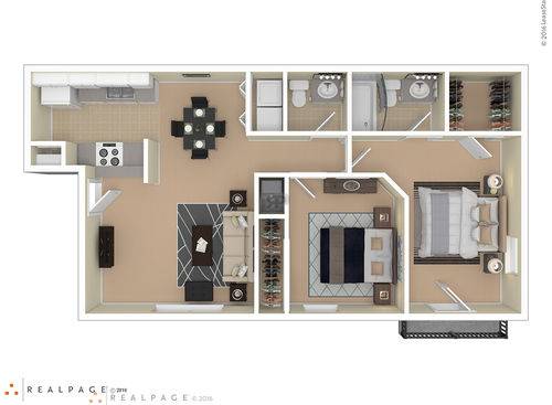 2A: Beds - 2: Baths - 1.5: SqFt Range - 860 to 860