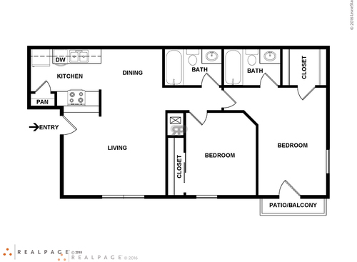 2B: Beds - 2: Baths - 2: SqFt Range - 860 to 860