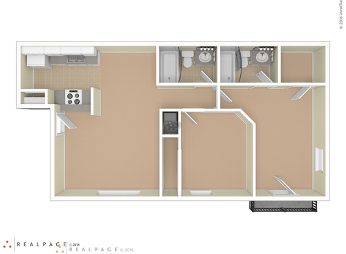 2B: Beds - 2: Baths - 2: SqFt Range - 860 to 860