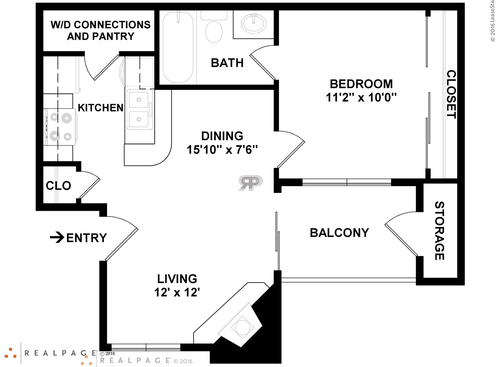1 Bedroom: Beds - 1: Baths - 1: SqFt Range - 504 to 504