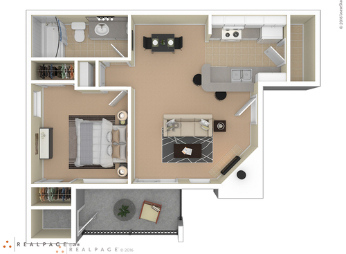 1 Bedroom: Beds - 1: Baths - 1: SqFt Range - 600 to 600