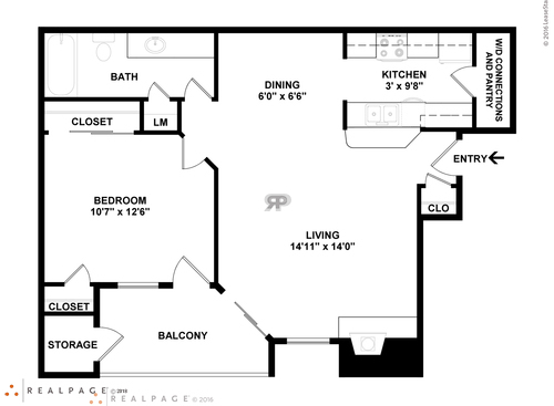 1 Bedroom: Beds - 1: Baths - 1: SqFt Range - 683 to 683