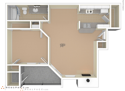 1 Bedroom: Beds - 1: Baths - 1: SqFt Range - 683 to 683