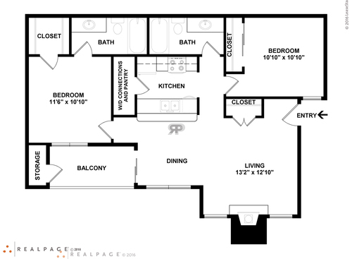 2 Bedroom: Beds - 2: Baths - 2: SqFt Range - 875 to 875