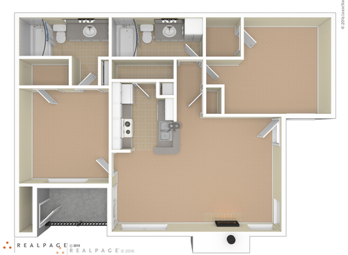 2 Bedroom: Beds - 2: Baths - 2: SqFt Range - 966 to 966