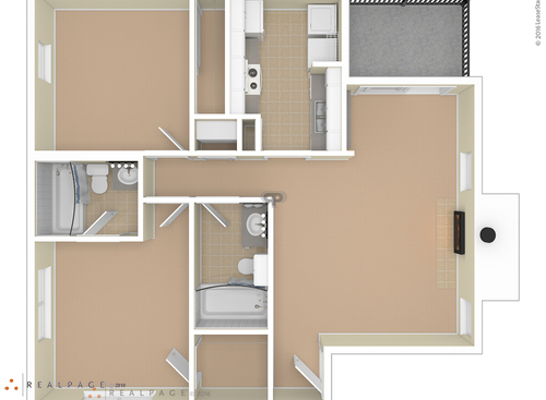 2 Bedroom: Beds - 2: Baths - 2: SqFt Range - 860 to 860