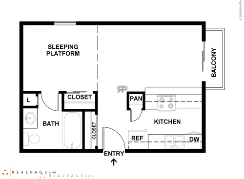 Efficiency: Beds - Studio: Baths - 1: SqFt Range - 420 to 420