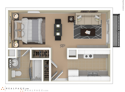 Efficiency: Beds - Studio: Baths - 1: SqFt Range - 420 to 420