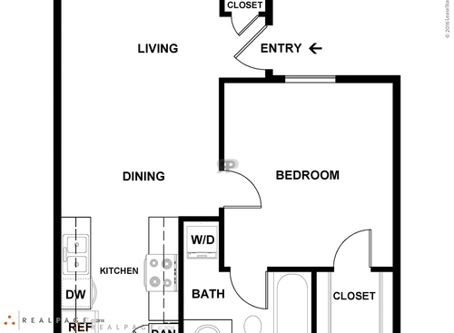 1 Bedroom: Beds - 1: Baths - 1: SqFt Range - 525 to 525