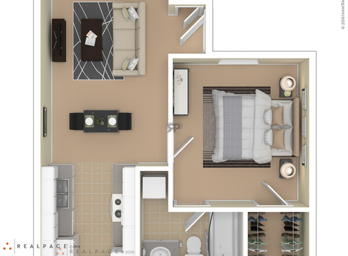 1 Bedroom: Beds - 1: Baths - 1: SqFt Range - 525 to 525