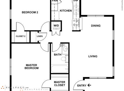 2 Bedroom: Beds - 2: Baths - 1: SqFt Range - 740 to 740