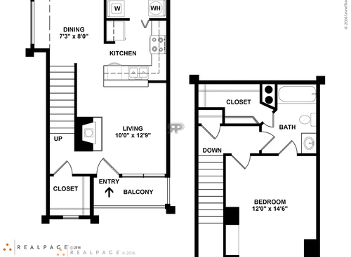 A3 - 1 Bedroom: Beds - 1: Baths - 1: SqFt Range - 841 to 841