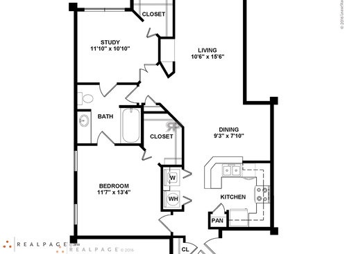 A4 - 1 Bedroom: Beds - 2: Baths - 1: SqFt Range - 956 to 956