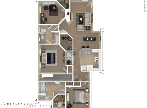 B4 - 2 Bedroom: Beds - 3: Baths - 2: SqFt Range - 1265 to 1265