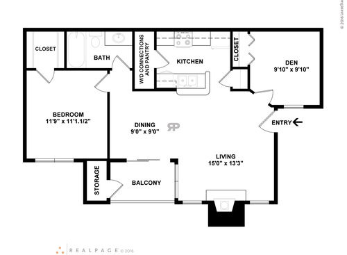1 Bedroom: Beds - 1: Baths - 1: SqFt Range - 779 to 779