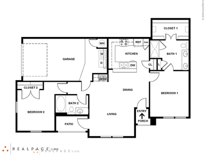 B1: Beds - 2: Baths - 2: SqFt Range - 971 to 971