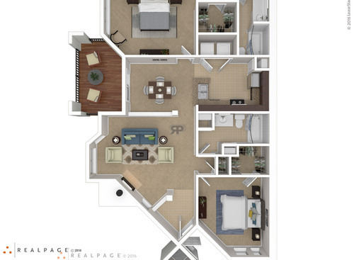 Two Bedroom: Beds - 2: Baths - 2: SqFt Range - 1165 to 1165