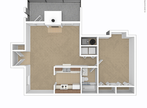 One Bedroom: Beds - 1: Baths - 1: SqFt Range - 725 to 725