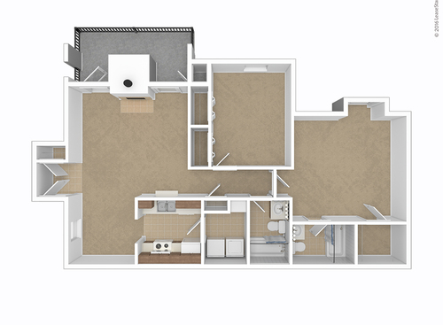Two Bedroom: Beds - 2: Baths - 2: SqFt Range - 1025 to 1025