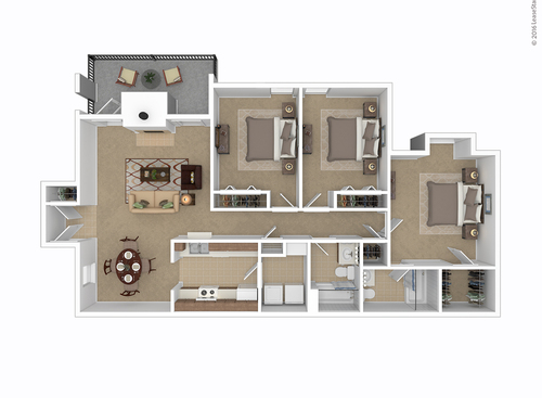 Three Bedrooom: Beds - 3: Baths - 2: SqFt Range - 1200 to 1200