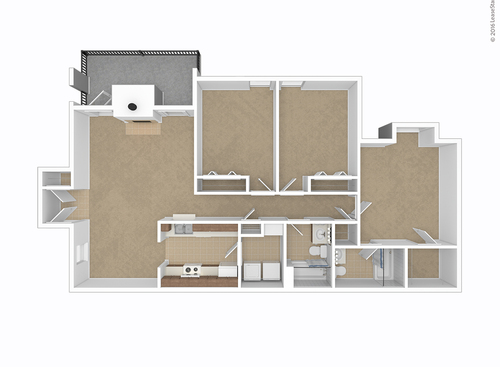 Three Bedrooom: Beds - 3: Baths - 2: SqFt Range - 1200 to 1200