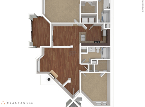 Two Bedroom: Beds - 2: Baths - 2: SqFt Range - 1165 to 1165