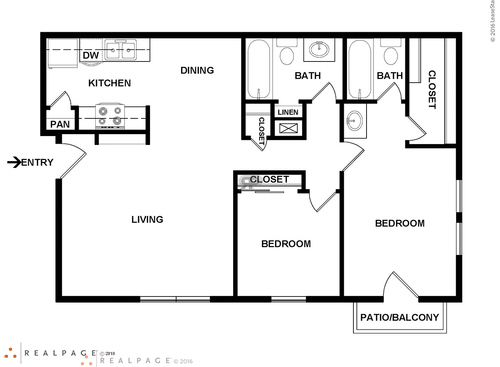 2D: Beds - 2: Baths - 2: SqFt Range - 926 to 926