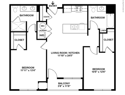 The Georgia: Beds - 2: Baths - 2: SqFt Range - 1003 to 1003