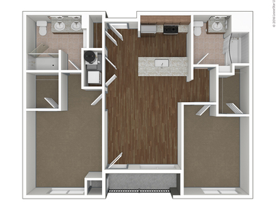 The Georgia: Beds - 2: Baths - 2: SqFt Range - 1003 to 1003