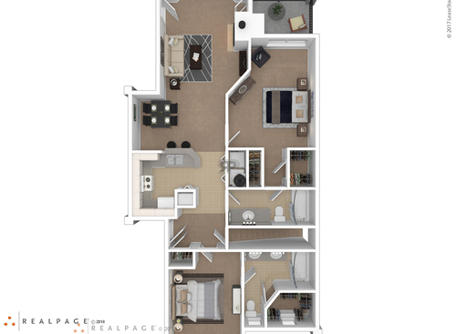 B2 - 2 Bedroom: Beds - 2: Baths - 2: SqFt Range - 1146 to 1146