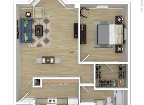 The Columbus: Beds - 1: Baths - 1: SqFt Range - 720 to 720