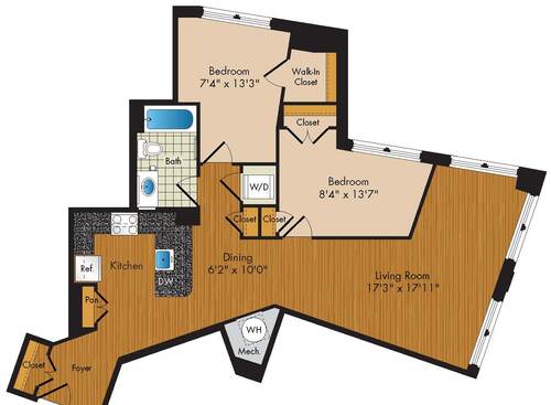 B10 2 Bedroom Apartment in Downtown Arlington VA