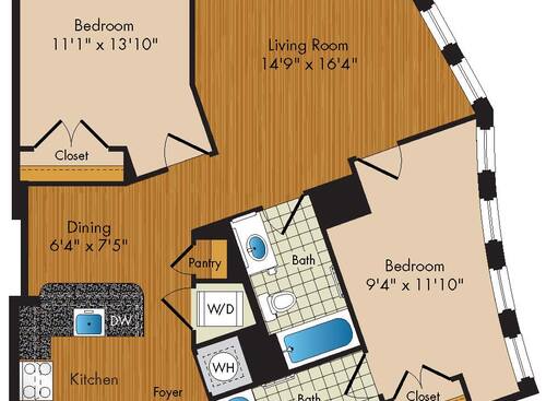B6 2 Bedroom Apartment in Downtown Arlington VA