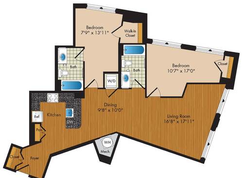 B11 2 Bedroom Apartment in Downtown Arlington VA