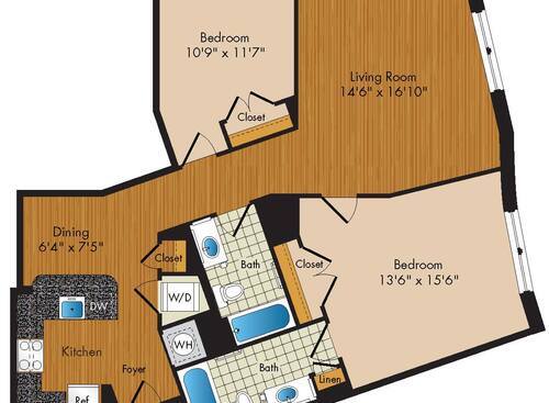 B12 2 Bedroom Apartment in Downtown Arlington VA