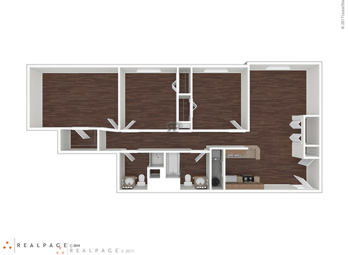 Three Bedroom Two Bath: Beds - 3: Baths - 2: SqFt Range - 1200 to 1200