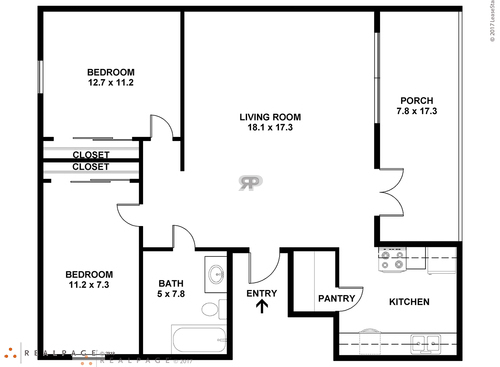 The Cumberland: Beds - 2: Baths - 1: SqFt Range - 915 to 915