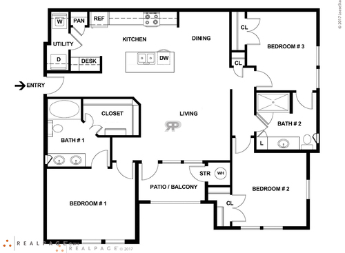 Bradford: Beds - 3: Baths - 2: SqFt Range - 1276 to 1276