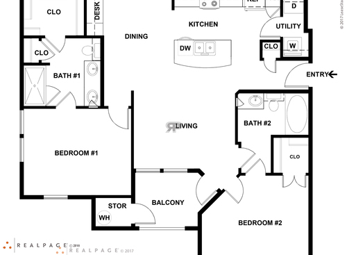 Evergreen: Beds - 2: Baths - 2: SqFt Range - 1016 to 1016