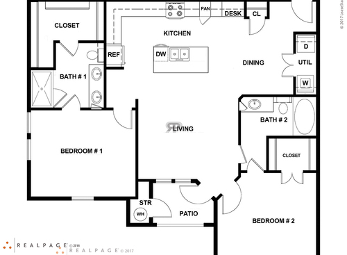 Willow: Beds - 2: Baths - 2: SqFt Range - 1110 to 1110